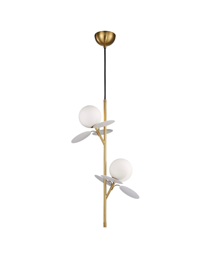 Pendul auriu  creativ petale albe Chic 2