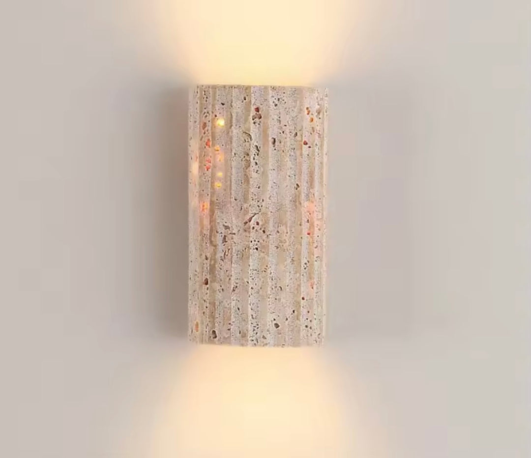 Aplica de perete piatra cu striatii Japandi Hozi LED