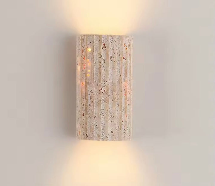 Aplica de perete piatra cu striatii Japandi Hozi LED