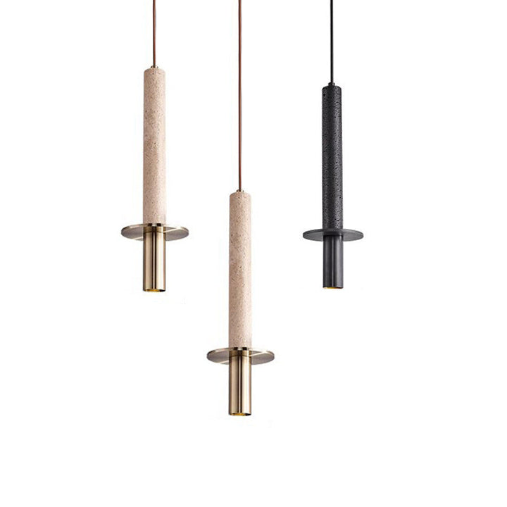 Pendul led design travertin Japandi