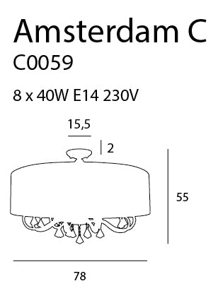 Plafoniera Amsterdam 80 Cm Maxlight C0059