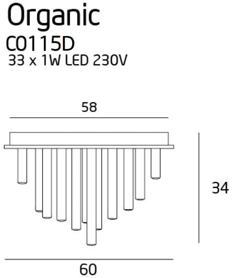 Plafoniera Organic 33 x 1W cromat dimabila Maxlight C0115d