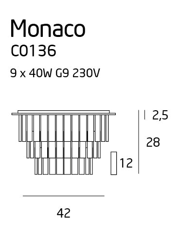 Plafoniera Monaco diametru 42 Cm Maxlight C0136