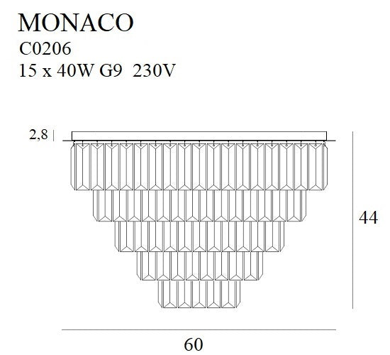 Plafoniera Monaco aurie diametru 60 Cm Maxlight C0206