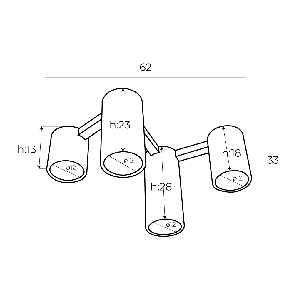 Plafoniera Laxer alba Maxlight C0228