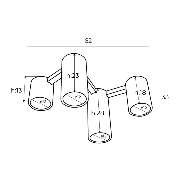 Plafoniera Laxer alba Maxlight C0228