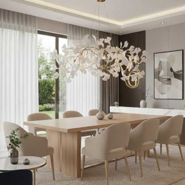 Lustra eleganta de design petale albe Botanika Wave
