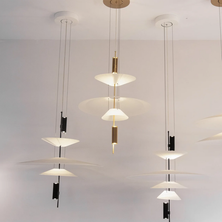 Lustra de design formata din discuri cu spot led Nordic Ufo