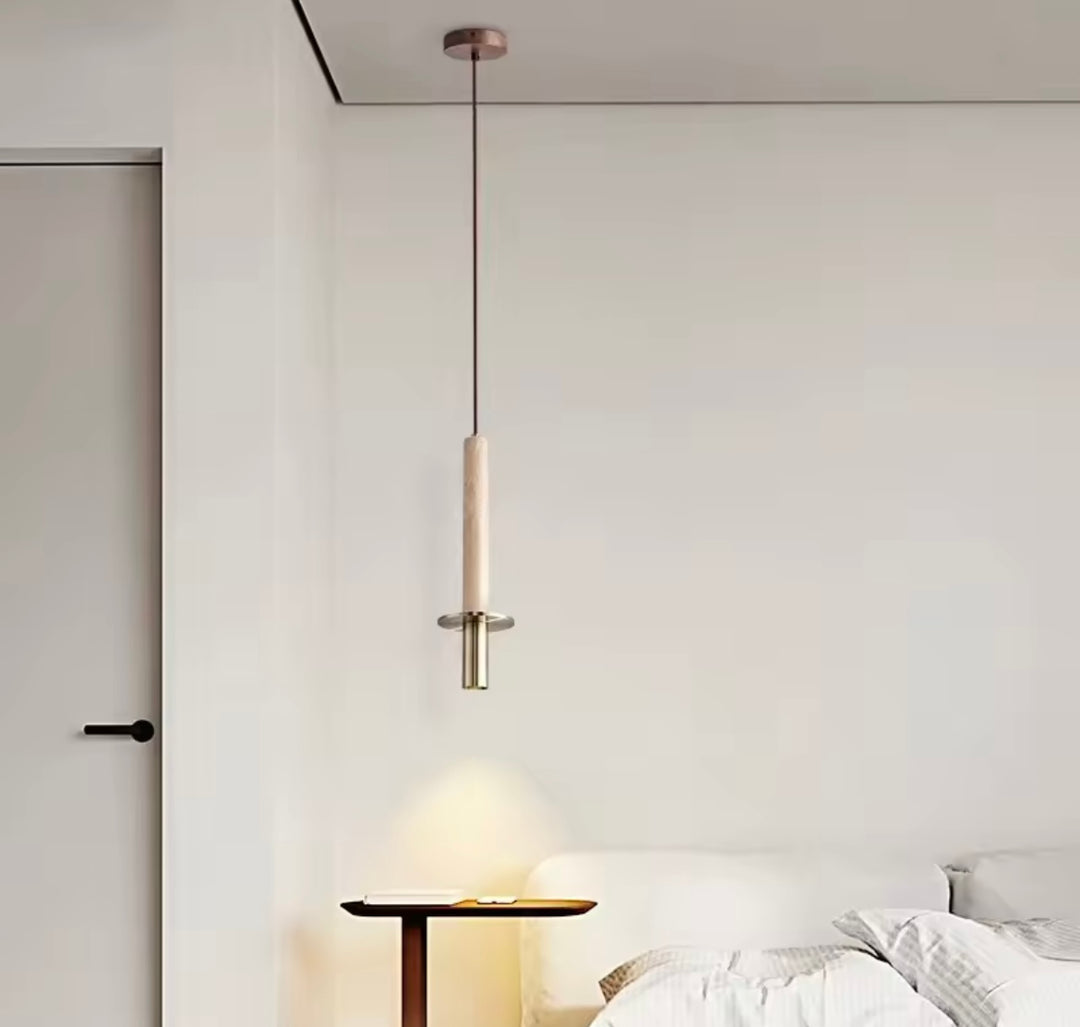 Pendul led design travertin Japandi