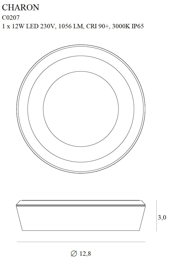 Plafoniera de exterior Charon alb Ip65 Maxlight C0207