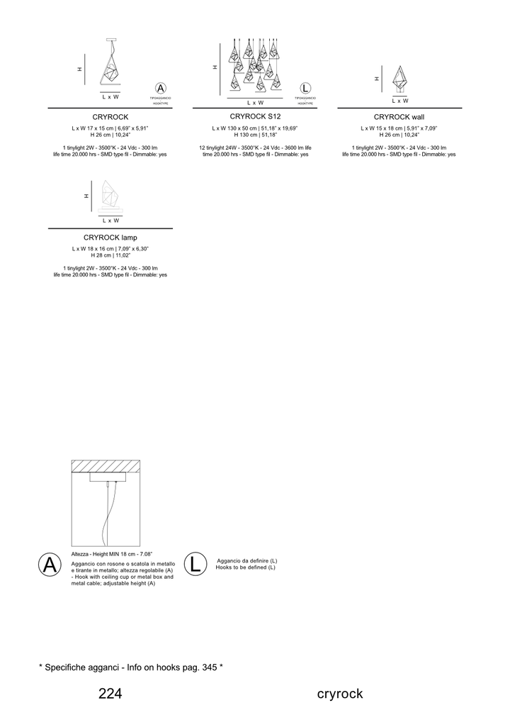 Lampa de perete decorativa Cryrock by Twenty Brand Design