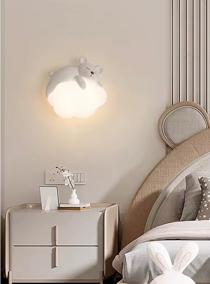 Aplica de perete copii Norisor Alb design creativ cu animalute