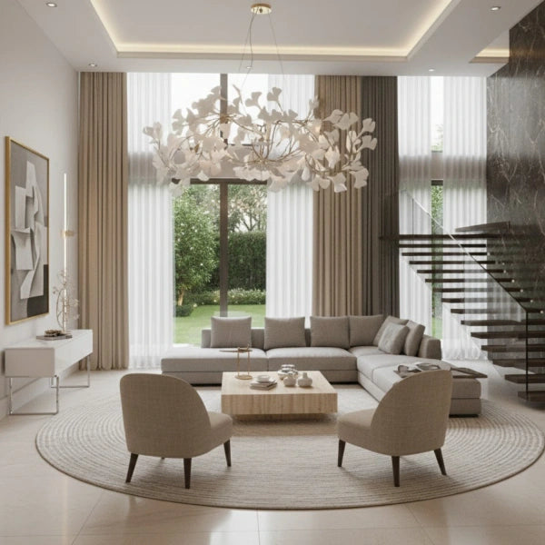 Lustra eleganta de design petale albe Botanika Wave