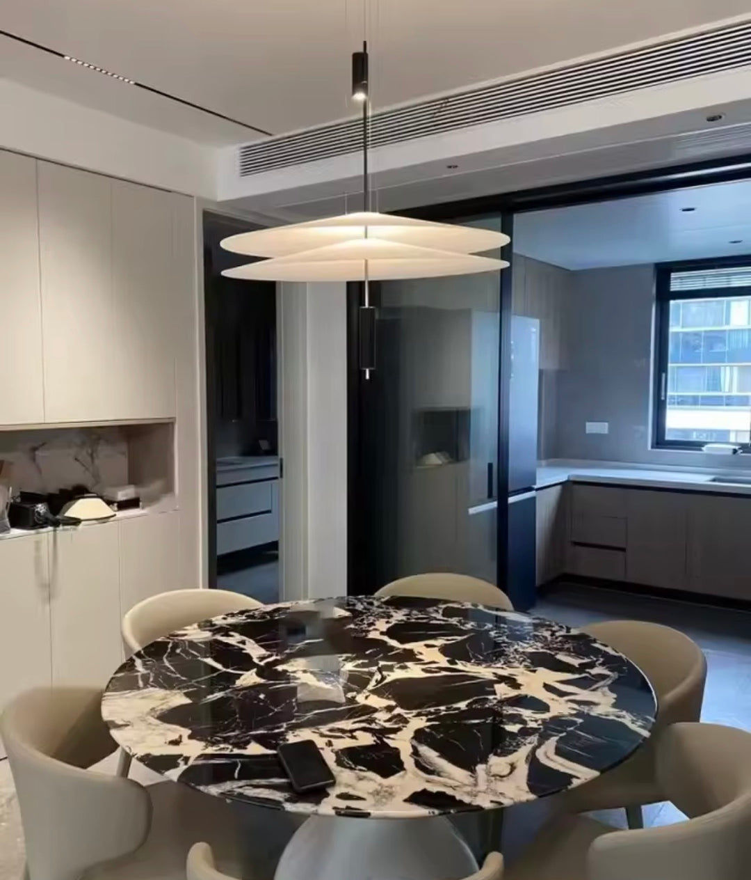 Lustra de design formata din discuri cu spot led Nordic Ufo