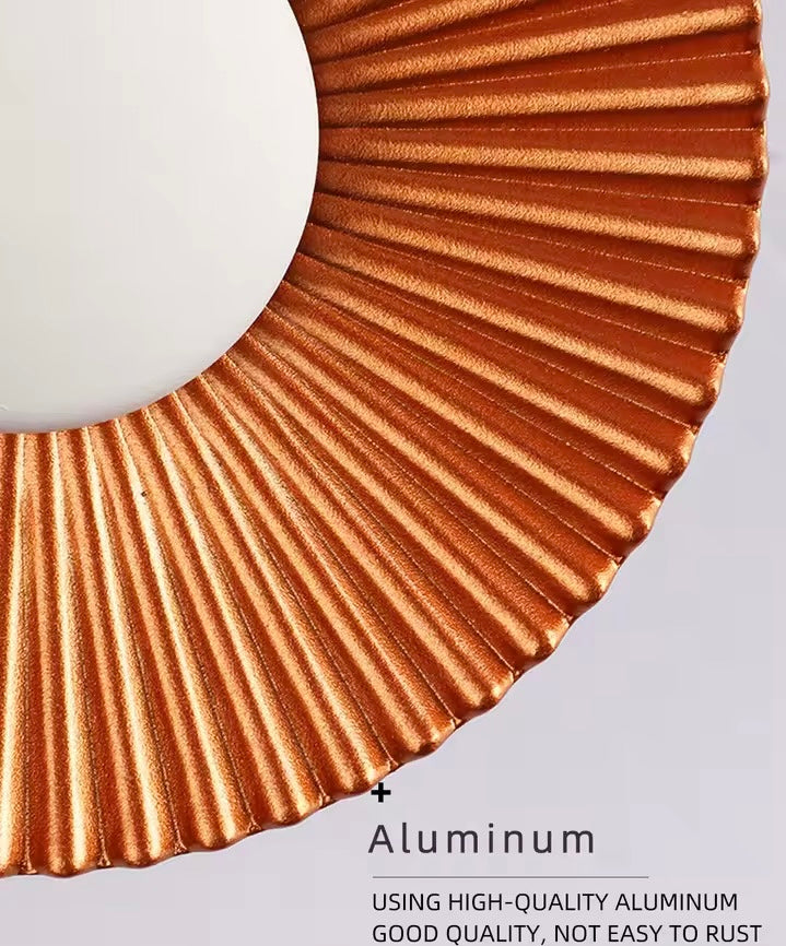 Aplica de perete de design in forma de disc metalic cu striatii Alumi