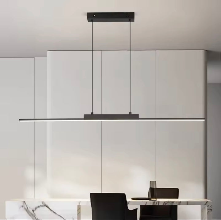 Lustra neagra liniara moderna Lis Led