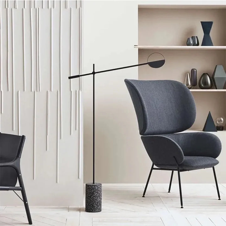 Lampadar designer nordic metal si travertin