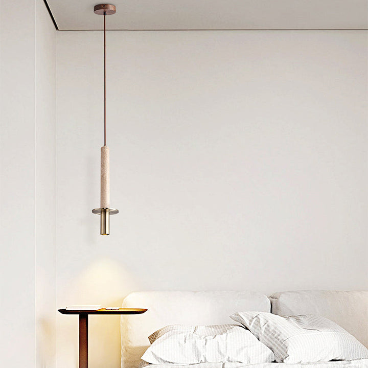 Pendul led design travertin Japandi