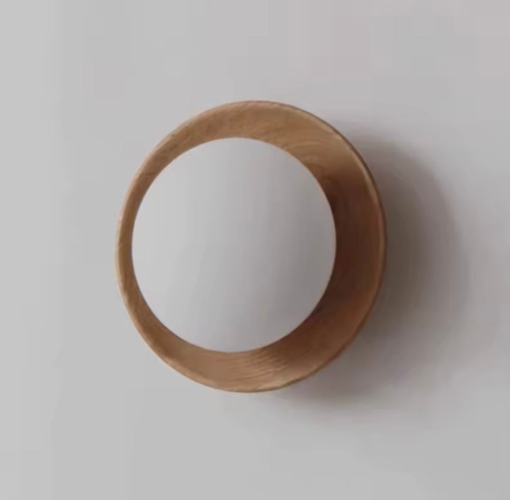 Aplica rotunda lemn Japandi Walnut