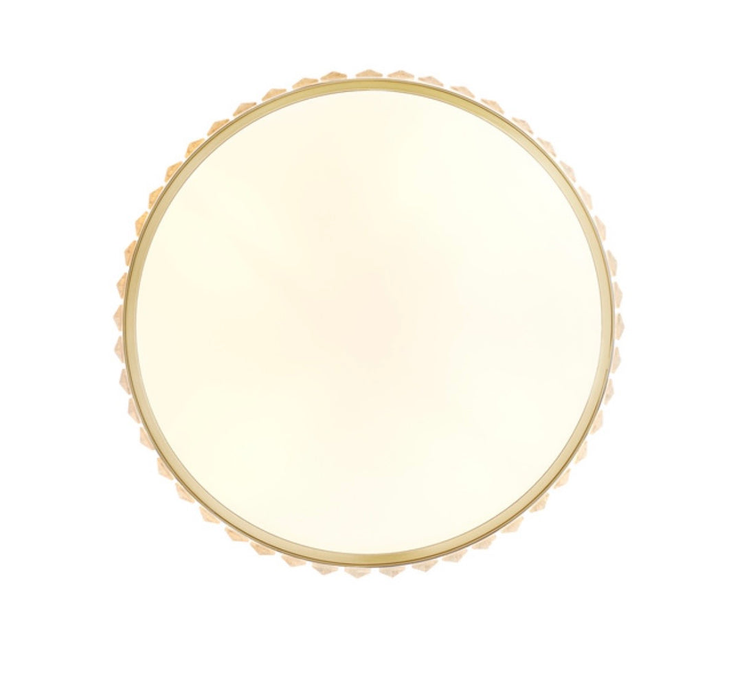 Plafoniera rotunda cristal auriu periat 40cm Magia