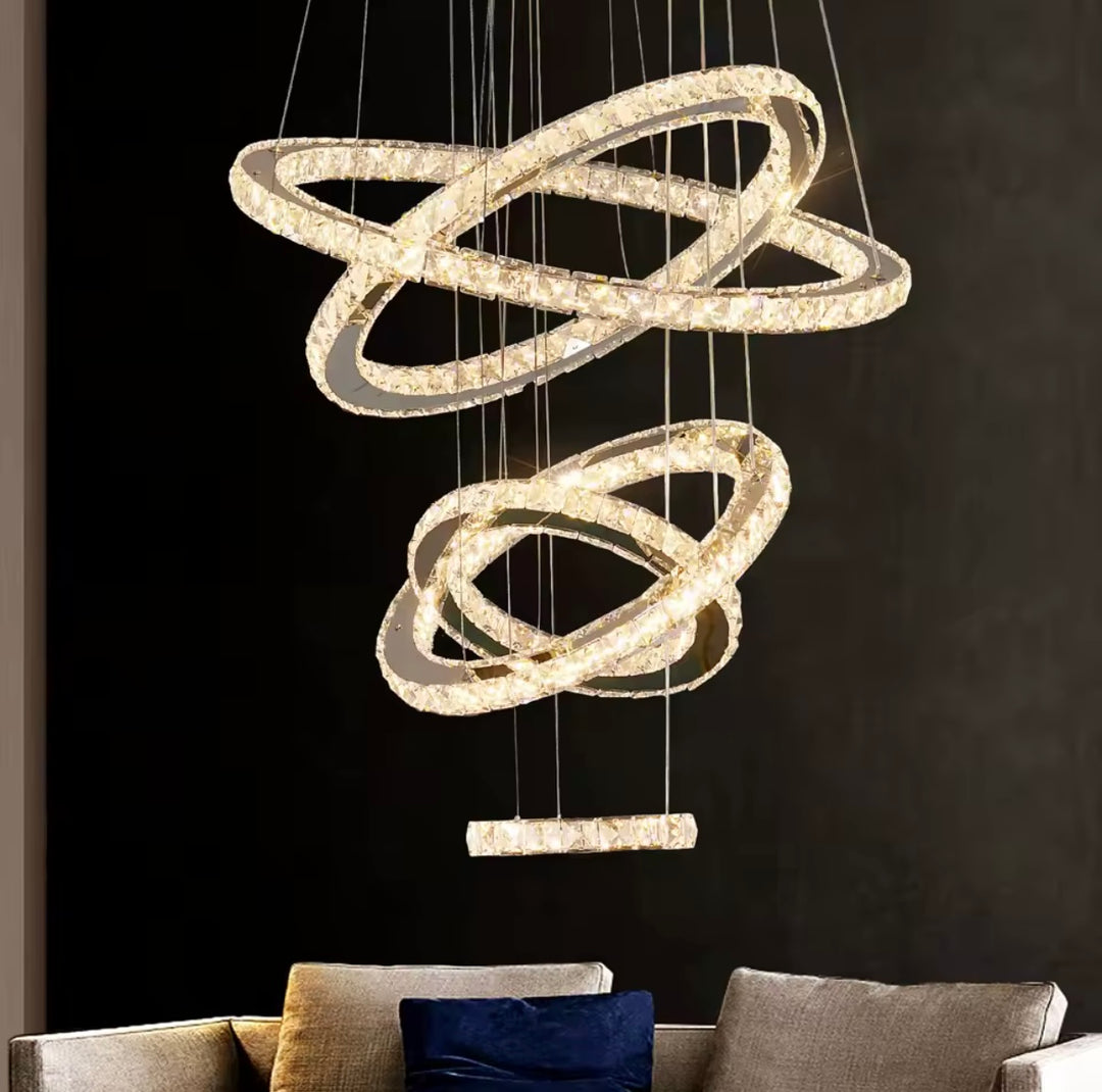 Lustra eleganta suspendata pe cablu cristal K1 Mirror Axia