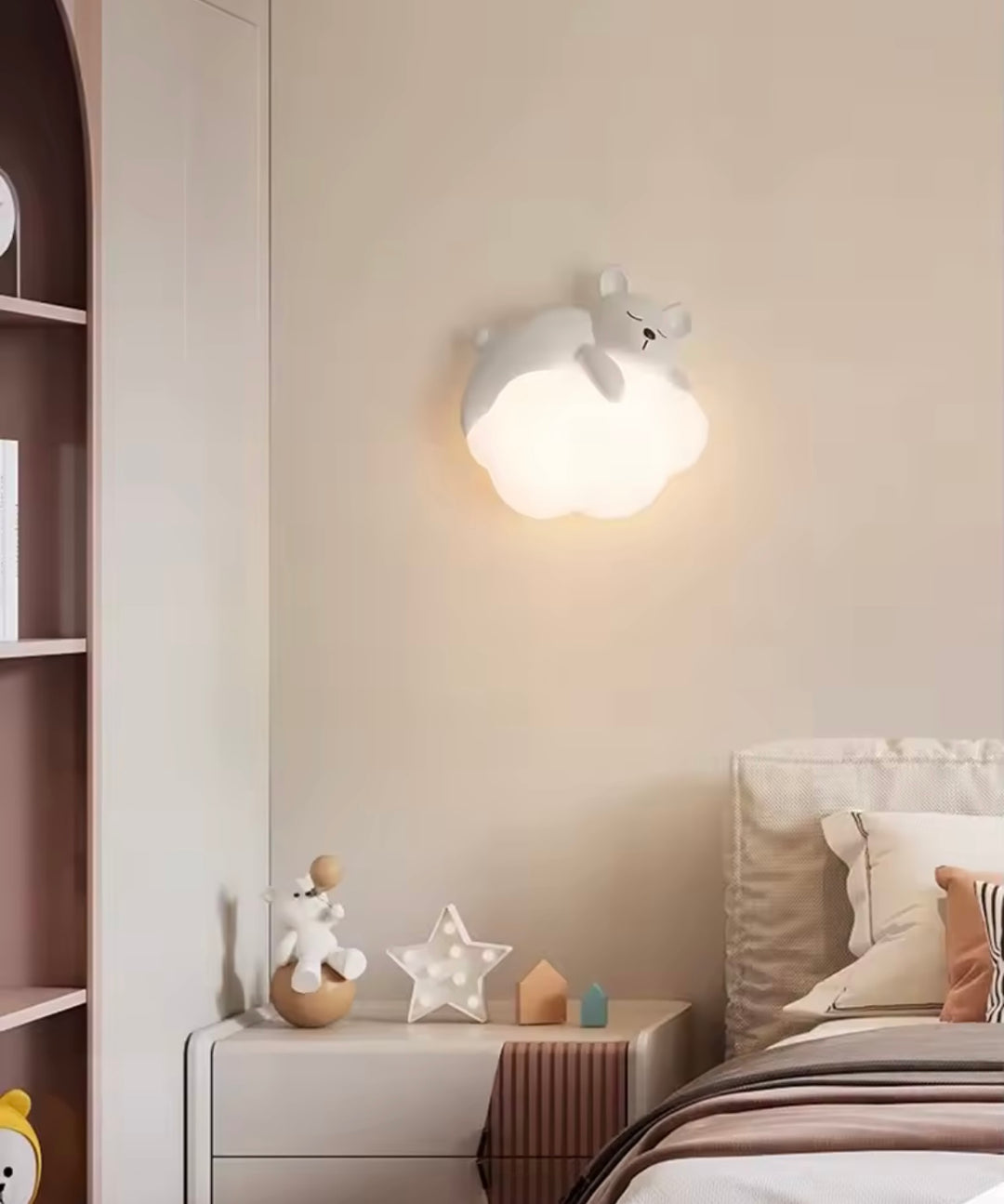 Aplica de perete copii Norisor Alb design creativ cu animalute