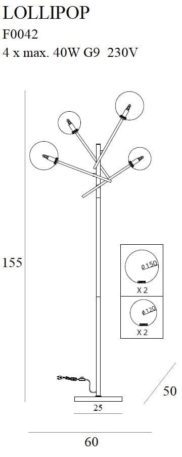 Lampadar Lollipop Maxlight F0042