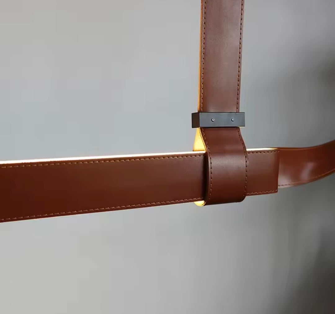 Suspensie design liniar din piele Minimal Led Belt