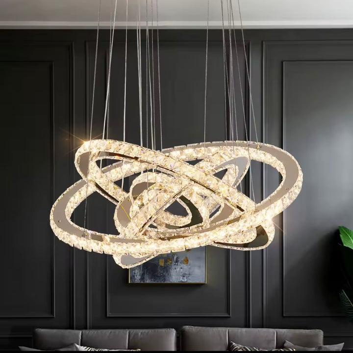 Lustra eleganta suspendata pe cablu cristal K1 Mirror Axia