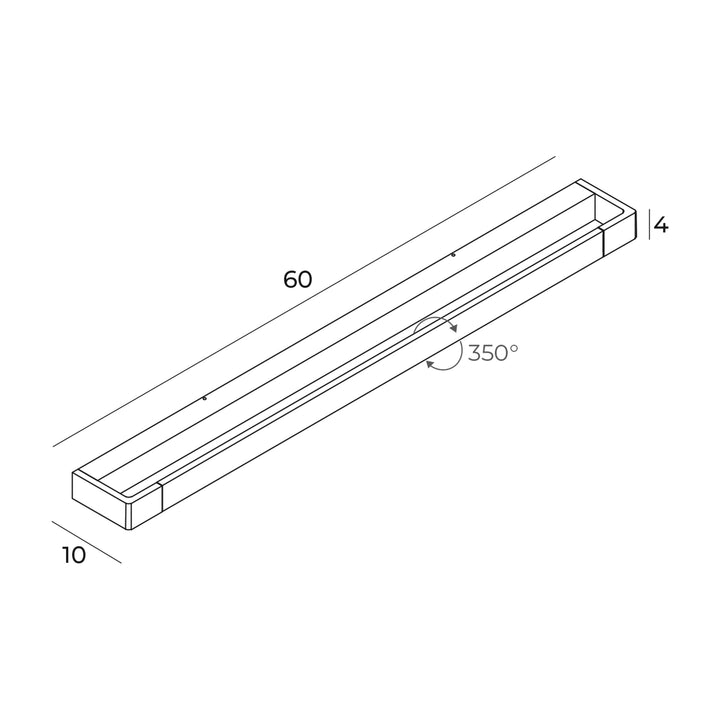 Aplica de perete Flink negru 60 Cm Ip44 Maxlight W0309