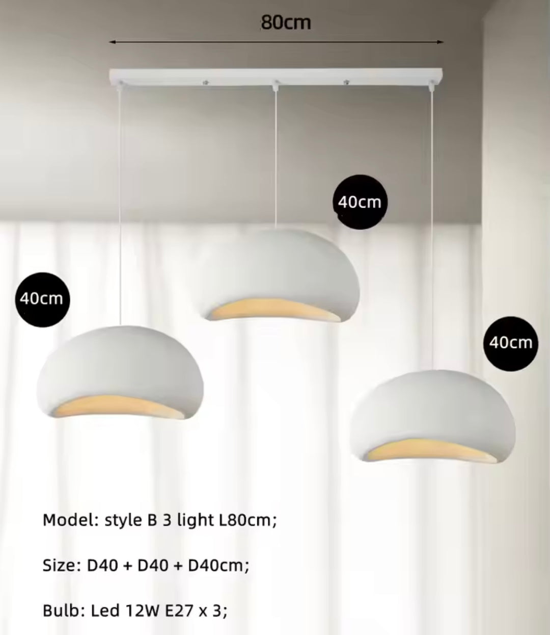 Lustra set 3 bucati Dome Wabi Sabi