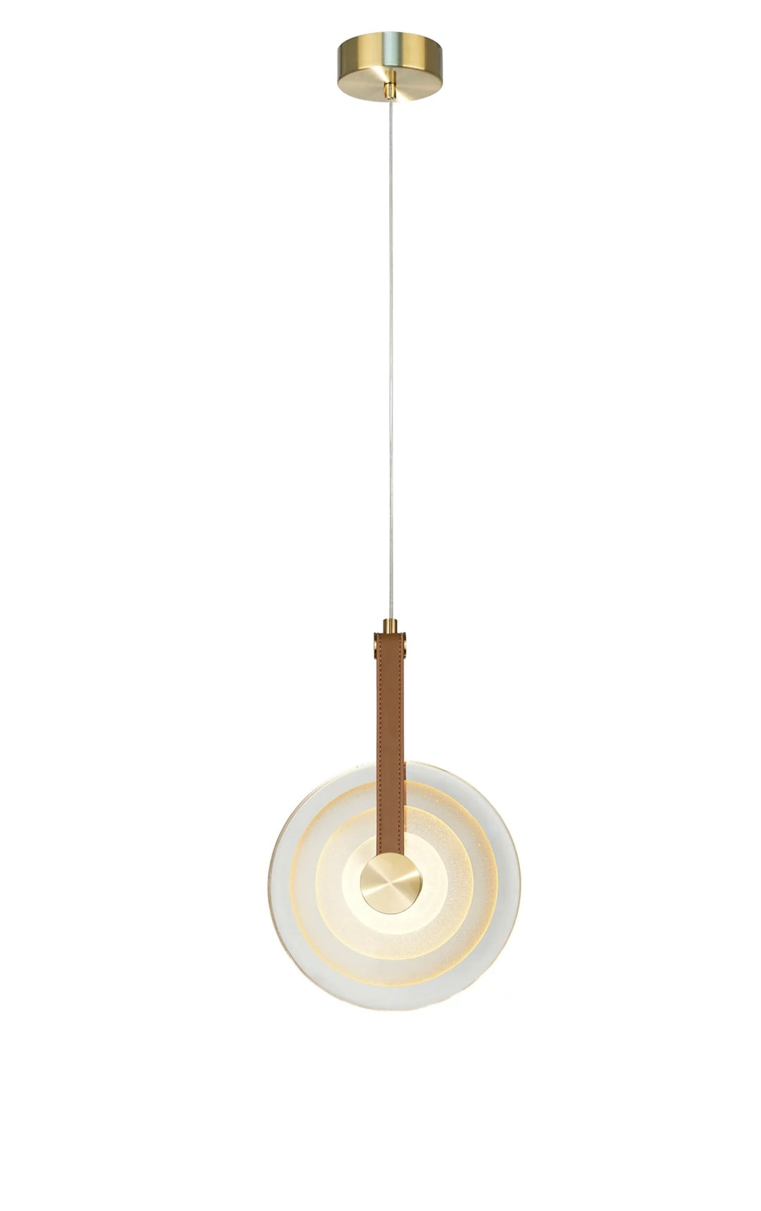 Pendul cu cerc rotund din sticla  cablu cu piele GOLDI 5W MAXLIGHT