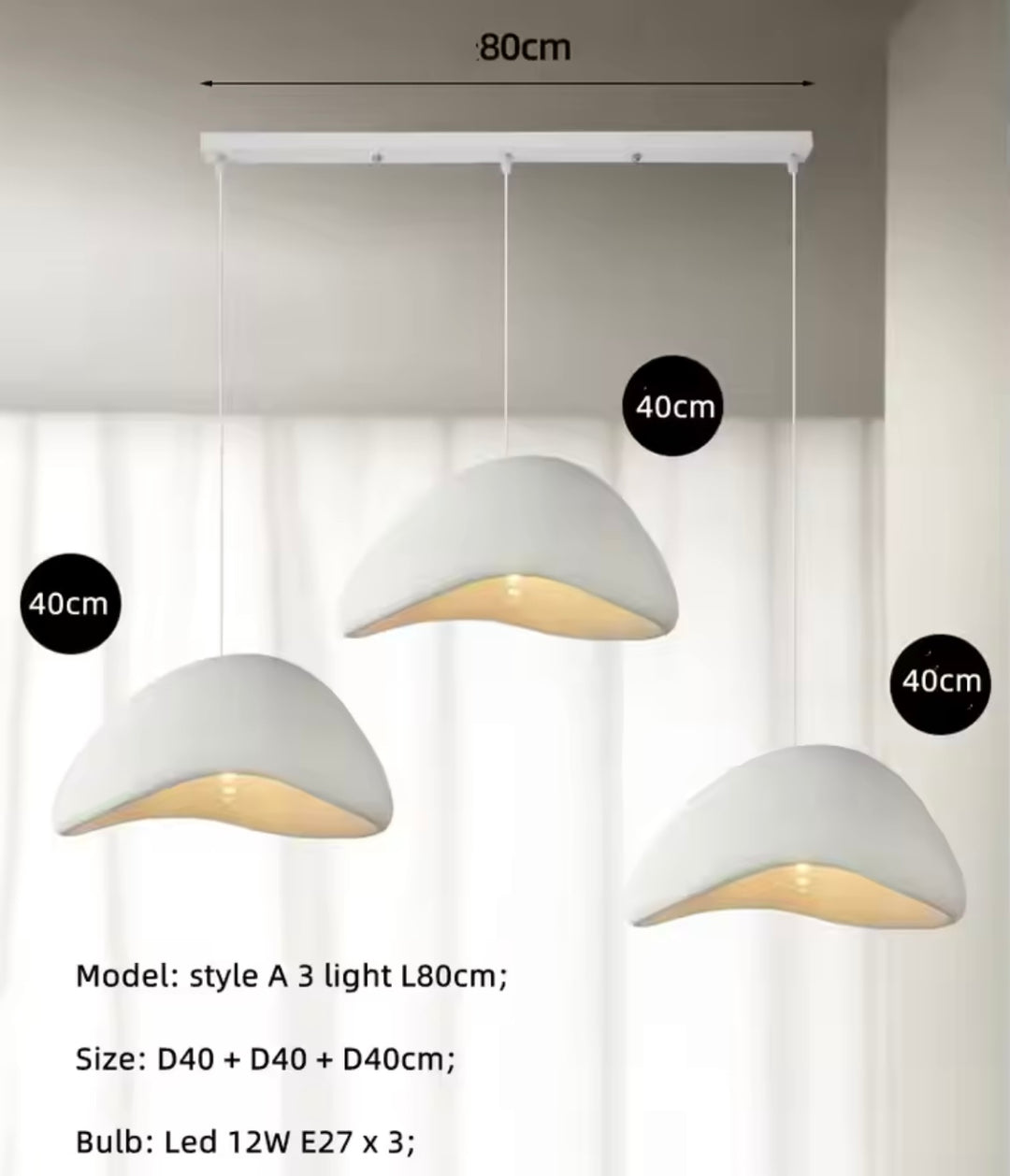 Lustra set 3 bucati Dome Wabi Sabi