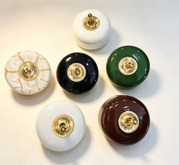 Intrerupator rotund  ceramic Retro