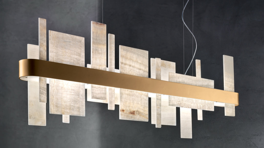 Lustra suspendata liniara cu onix natural Honicé