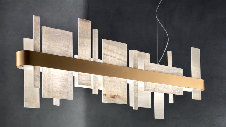 Lustra suspendata liniara cu onix natural Honicé