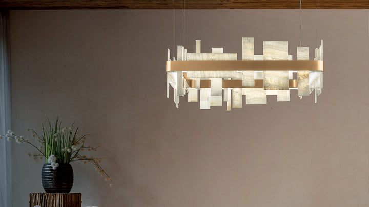 Lustra suspendata liniara cu onix natural Honicé