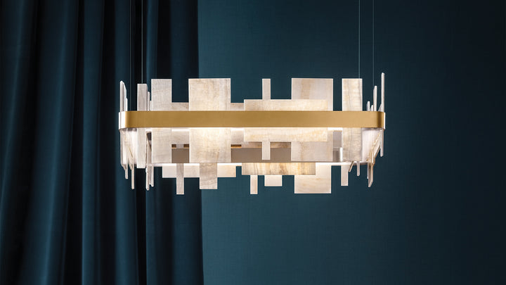 Lustra suspendata liniara cu onix natural Honicé