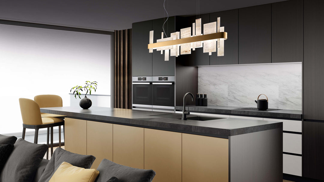 Lustra suspendata liniara cu onix natural Honicé