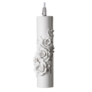 Pendul din ceramică albă împodobită cu modele reliefate de flori Capodimonte by Karman
