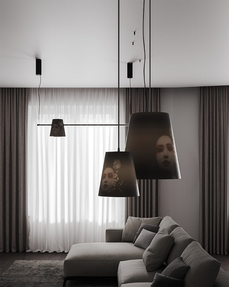 Lustra minimalista cu abajur din material Cupido by Karman