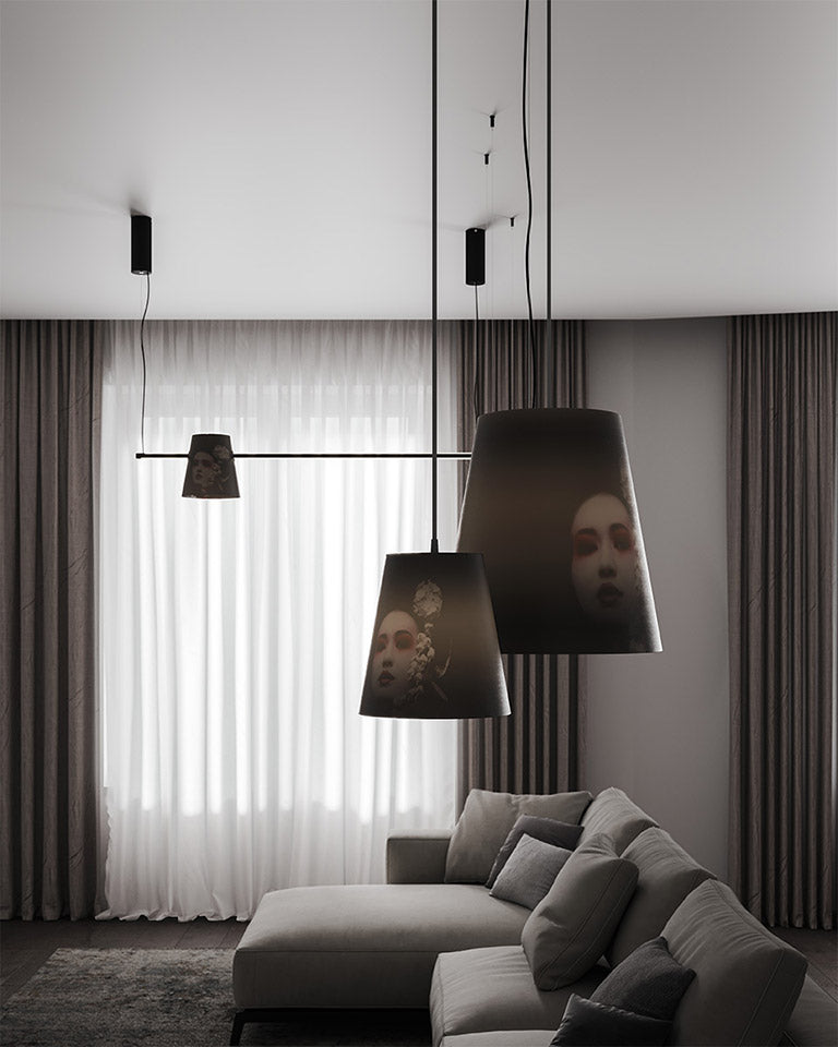 Lampadar minimalist in forma de tija iluminata cu loc pentru accesorii Cupido by Karman
