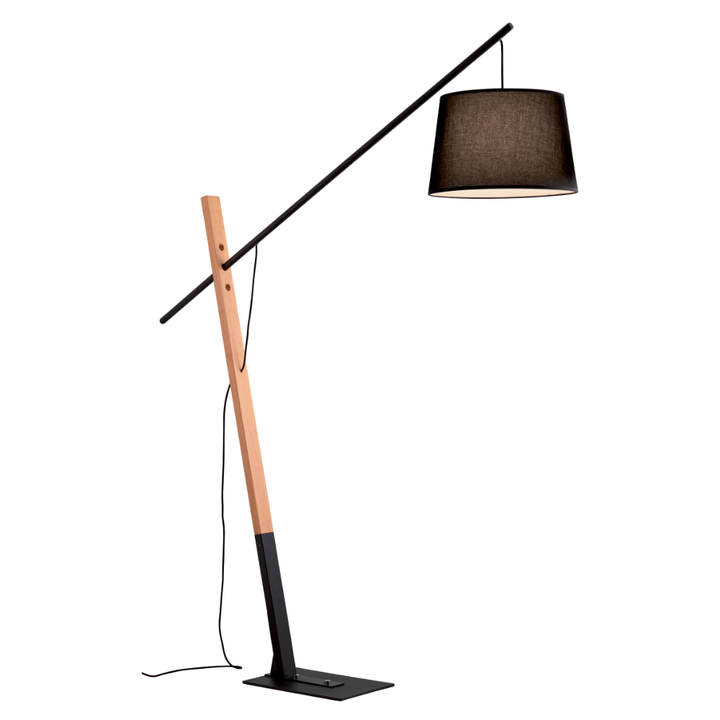 Lampadar din lemn cu abajur textil Crane by Viokef