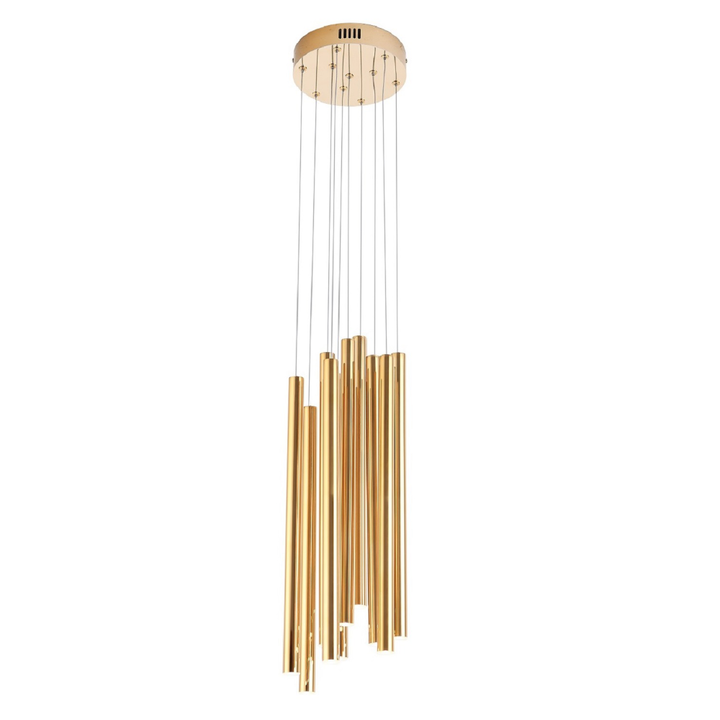 Lustra Organic 10 lumini aurie dimabila Maxlight P0265d