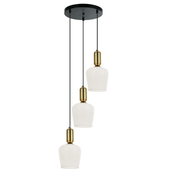 Lustra cu baza rotunda si decoratiuni din alama Baron by Viokef