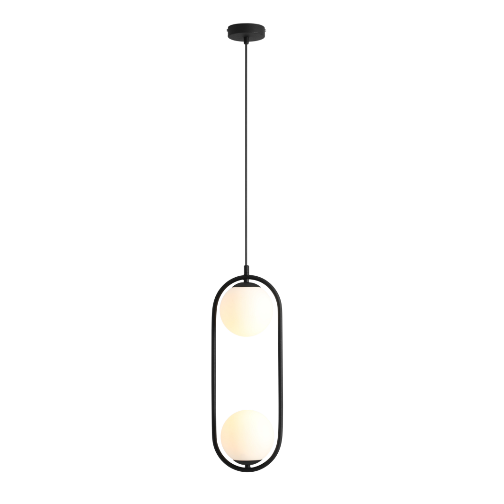 Lustra neagra cu abajururi diametral opuse Riva by Aldex
