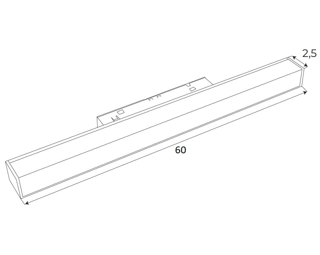 Spot linear 60cm Dali Maxlight M0002D Magnetic