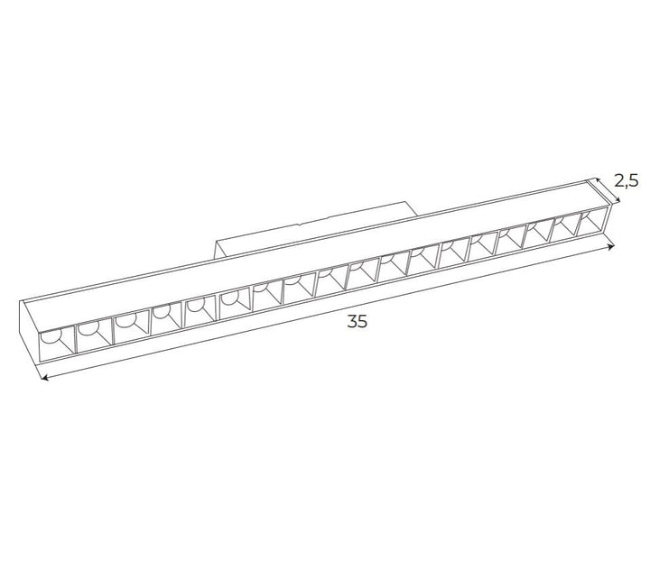 Spot linear Grid 35cm Dali Maxlight M0005D Magnetic