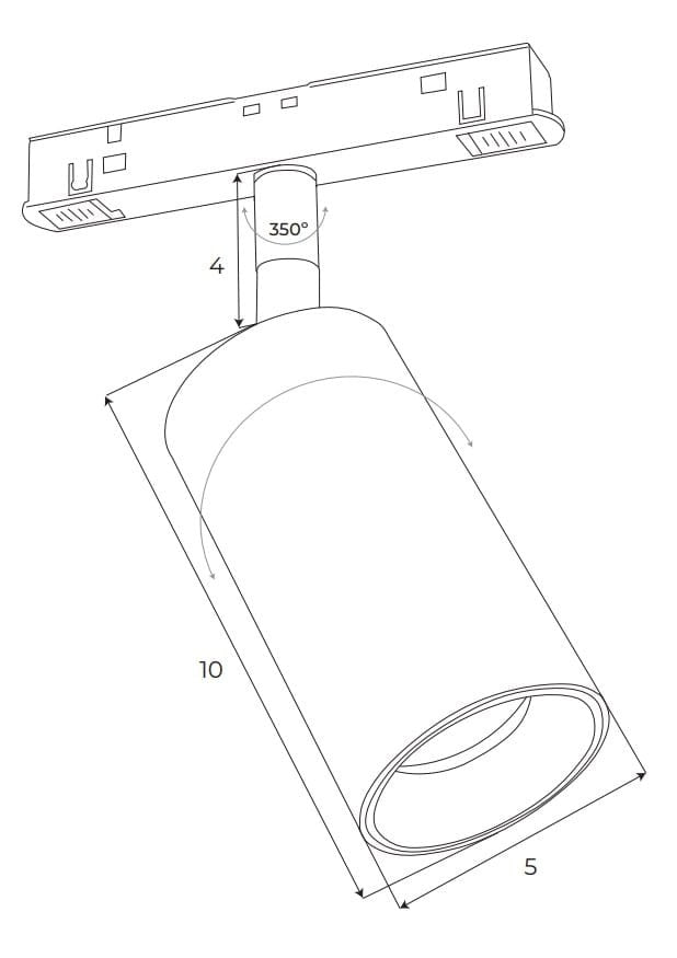 Spot magnetic 9.4w On/Off Maxlight M0009N
