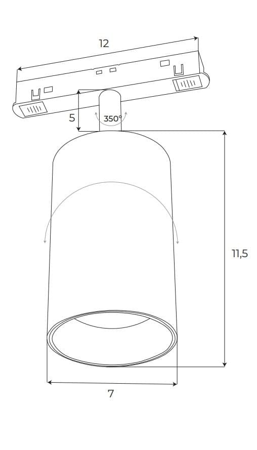Spot magnetic 18W Dali Maxlight M0010D